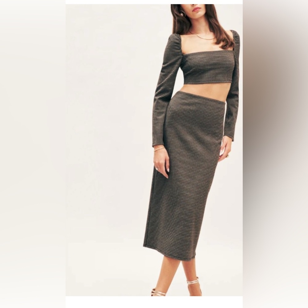 NWT Reformation Ladue Knit crop Two Piece Skirt